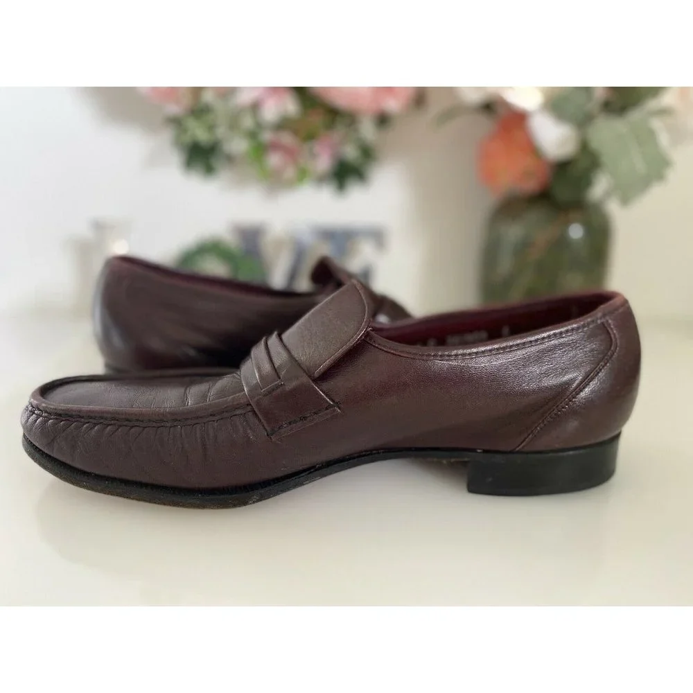 Florsheim Comfortech Signature Men's Shoes 10.5C Burgundy Loafers Dress Slip On‎